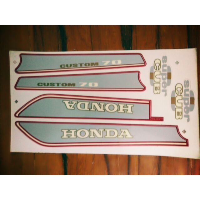 Bộ tem honda custom 70 đời 92 màu đỏ hàng nhập Thái Lan