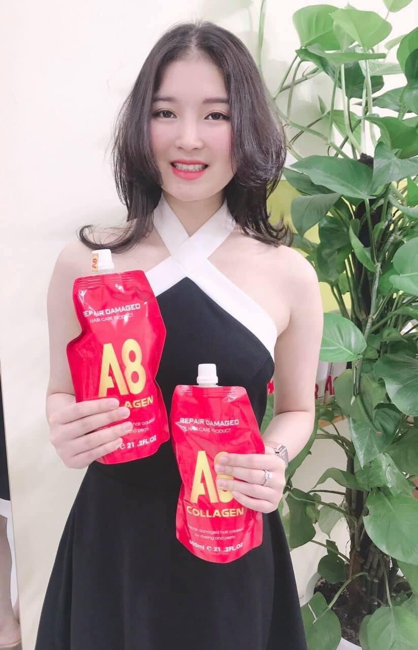 Hàng Chính Hãng Hấp phục hồi tóc hư tổn COLLAGEN A8 - 600ml Cao Cấp