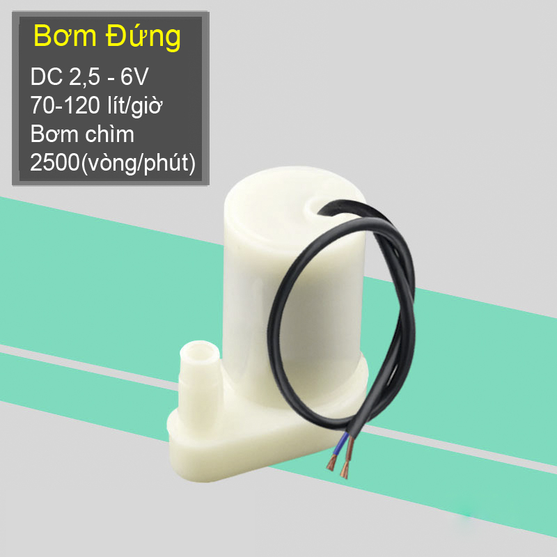 Máy bơm nước mini dc 2,5v-6v bơm chìm bơm đứng ,nằm, dây usb