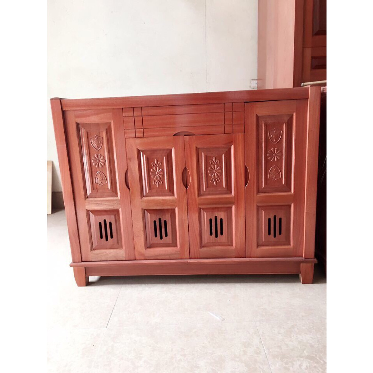 Tủ giày 4 cánh gỗ xoan đào tủ dày dép gỗ