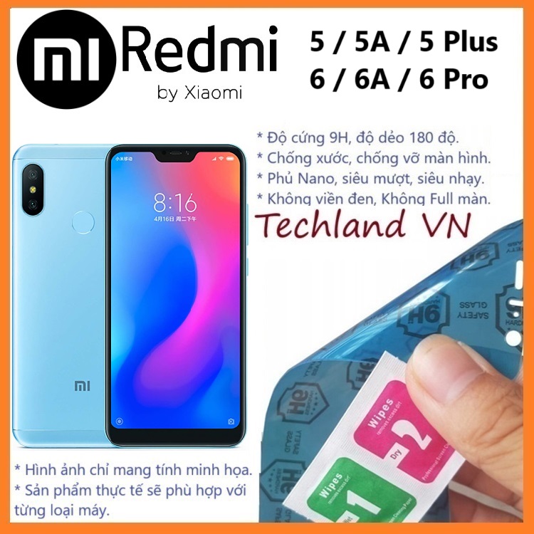 Cường Lực Phủ Nano Xiaomi Redmi 5 / 6 / 5A / 6A / 6 Pro / 5 Plus - Trong Suốt, Không Full Màn, Không Viền Đen