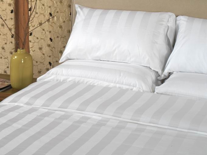 Drap - Ga Cotton Khách Sạn,Trắng Sọc T300 1m/m2/m4/m6/m8