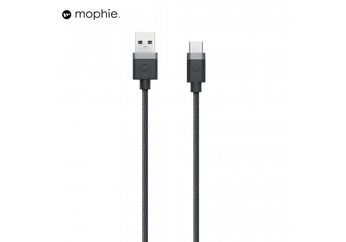 Mophie 2M Black USB-A to USB-C High-Speed Charging Cable for Electronics
