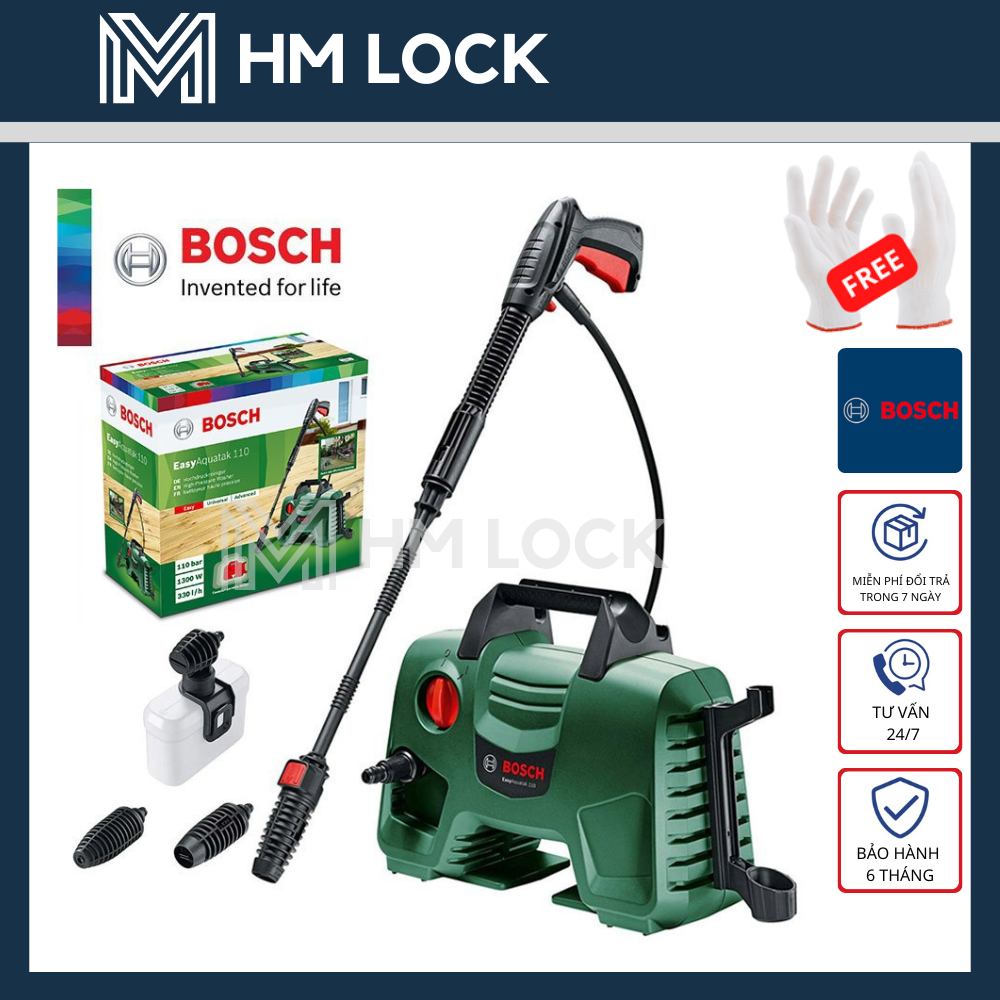 Máy phun xịt rửa áp lực cao 110bar bosch 1300w - easyaquatak 110 - hàng chính hãng - 06008a7fk0