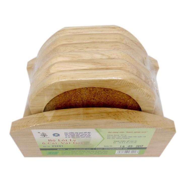 [HCM]Bộ lót ly 6 cái Gỗ Đức Thành 23201