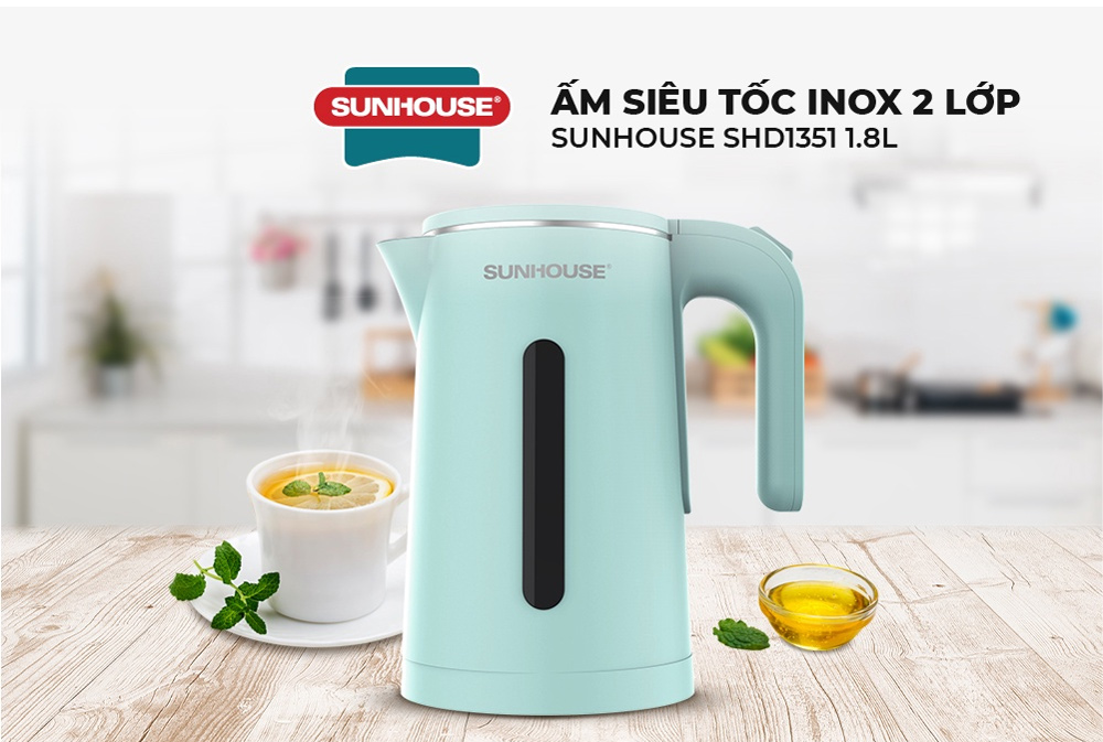 BÌNH ĐUN SIÊU TỐC 1.8L SUNHOUSE SH1351  ( BẢO HÀNH 12 THÁNG )
