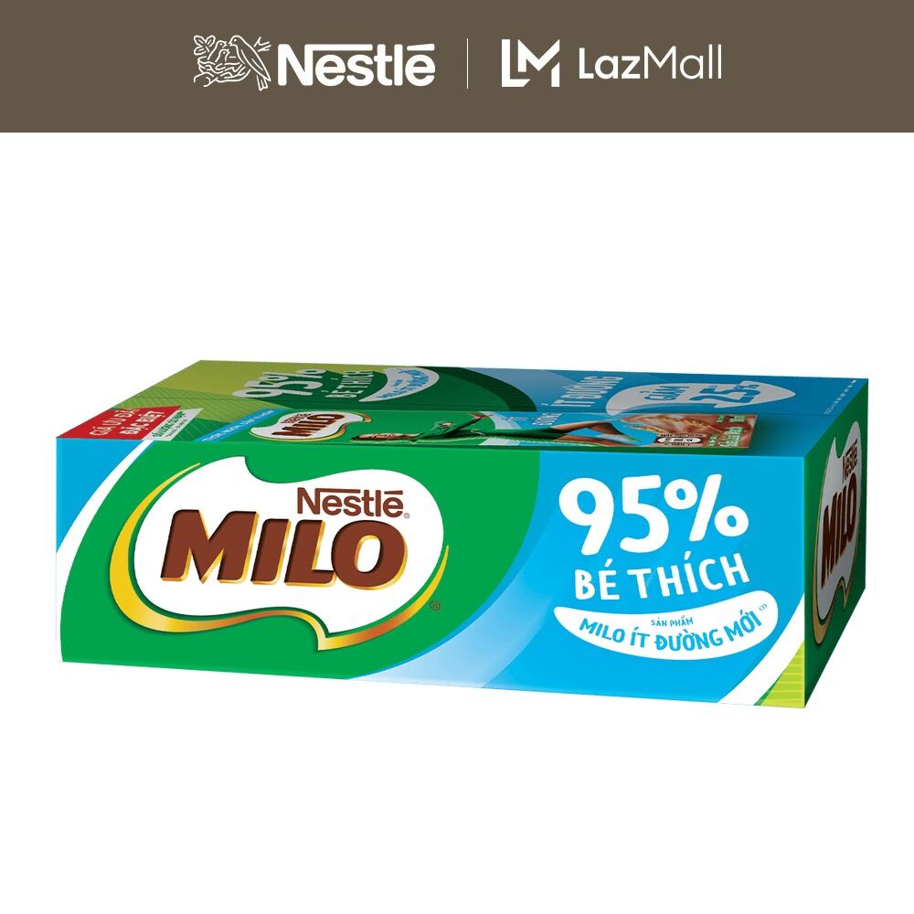[ƯU ĐÃI THÁNG 6] [FREESHIP HCM] Sữa lúa mạch Nestlé® MILO® ít đường thùng 48 hộp x 180ml (12x4x180ml)