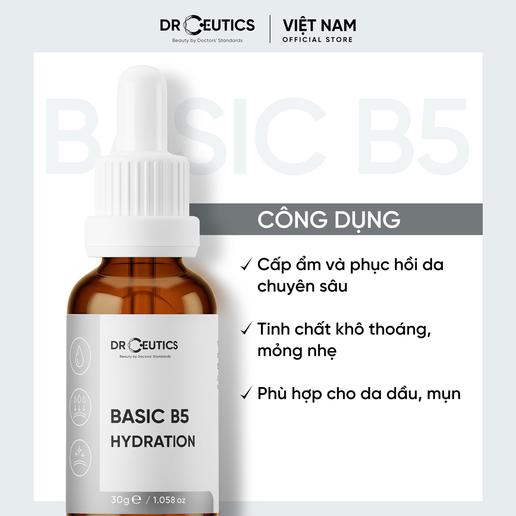 [Chính hãng]DrCeutics Serum Basic B5 Hydration Cấp Ẩm Cho Da Dầu Mụn