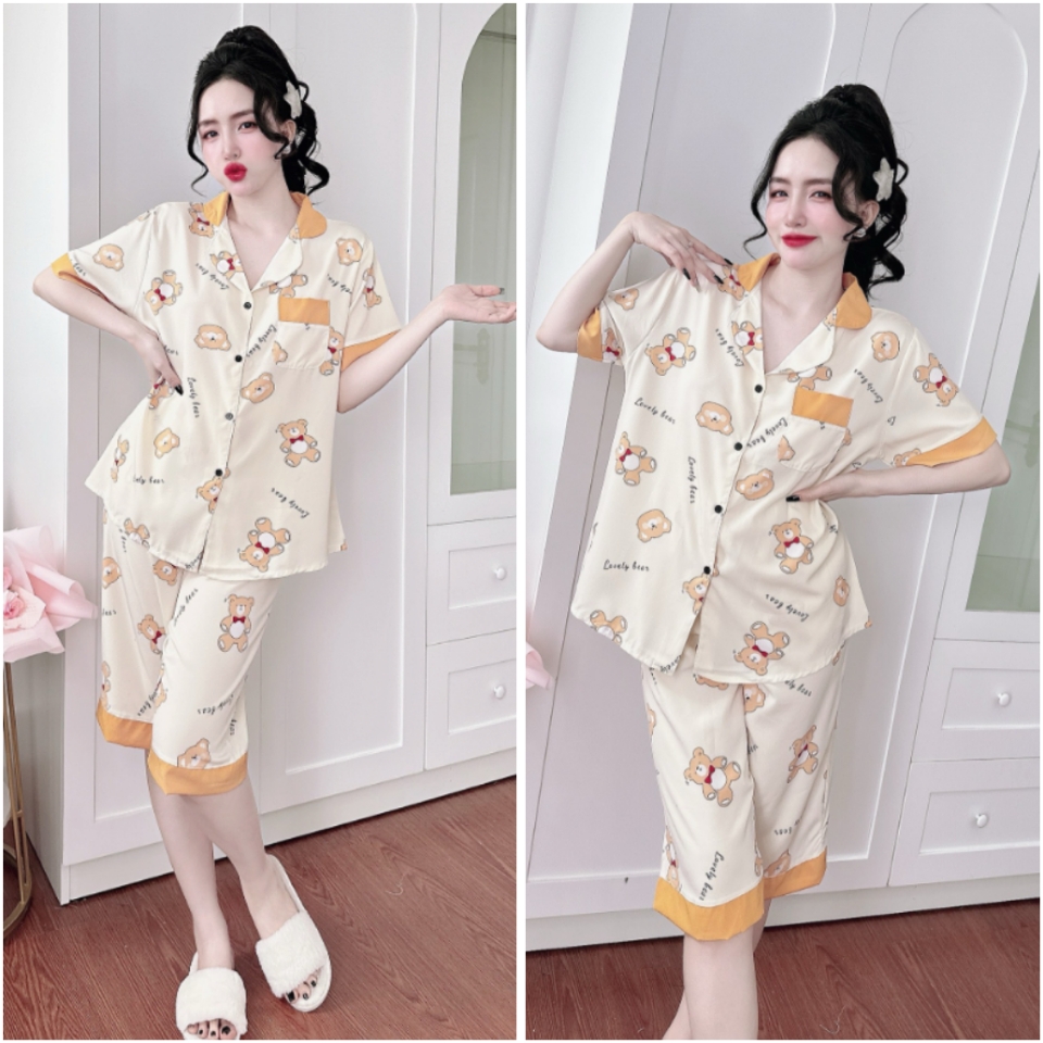 Đồ Bộ Lửng Lụa Nhật - ManGo Bigsize 50-100Kg Đồ Mặc Nhà Pijama