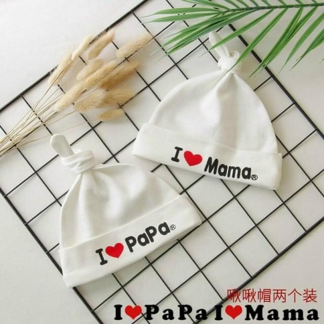 Nón sơ sinh I love mama papa 0-3 tháng