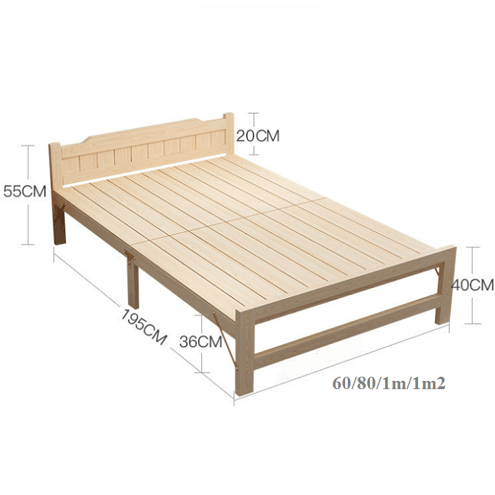 Folding Bed Pine Wood 5 size cushion pillow-bed folding compact-bed solid wood folding compact 9 included ảnh real)