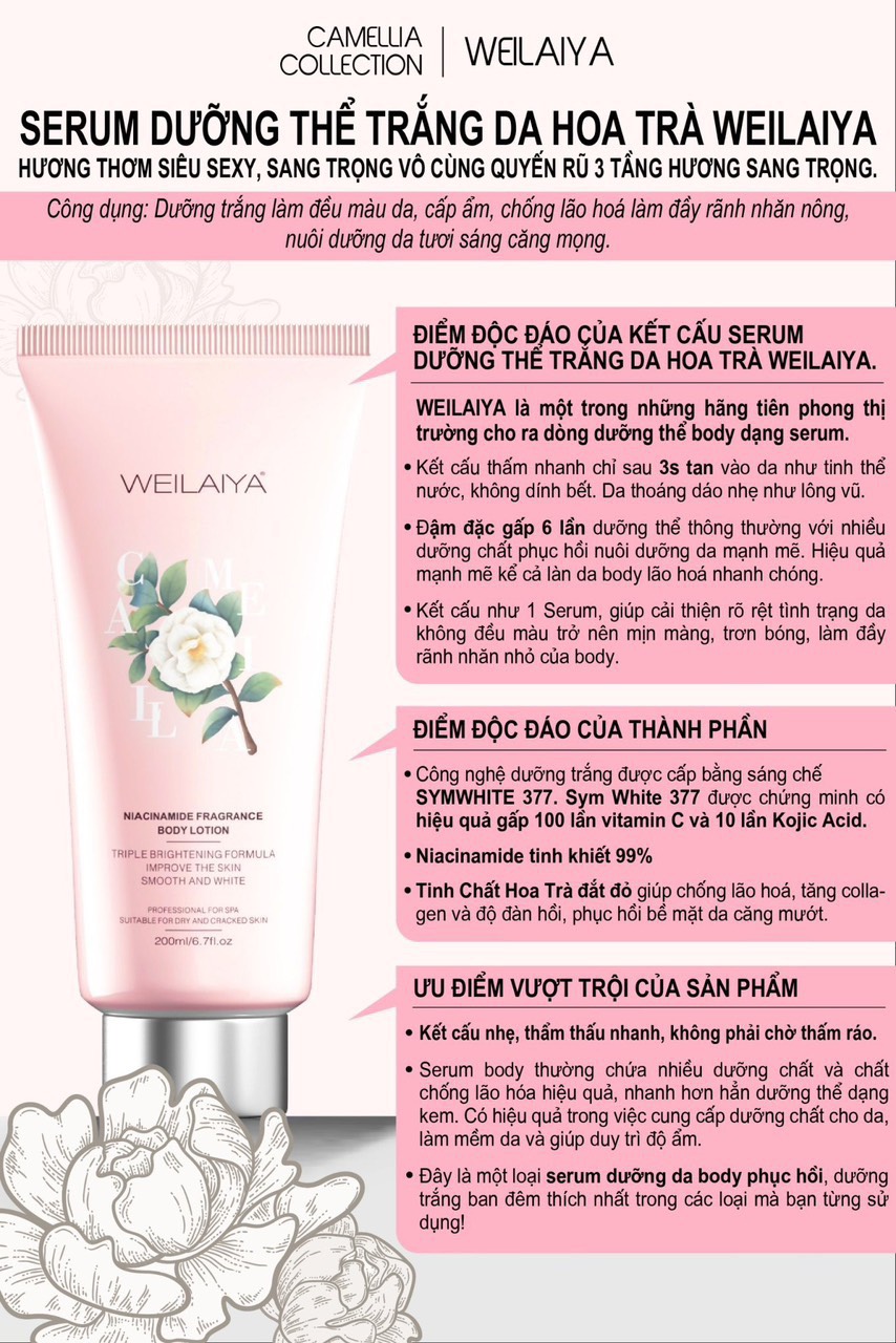 Combo Dưỡng Trắng ngày và đêm Weilaiya (Kem ban ngày 200g & Lotion Serum Dưỡng Trắng ban đêm 200ml)