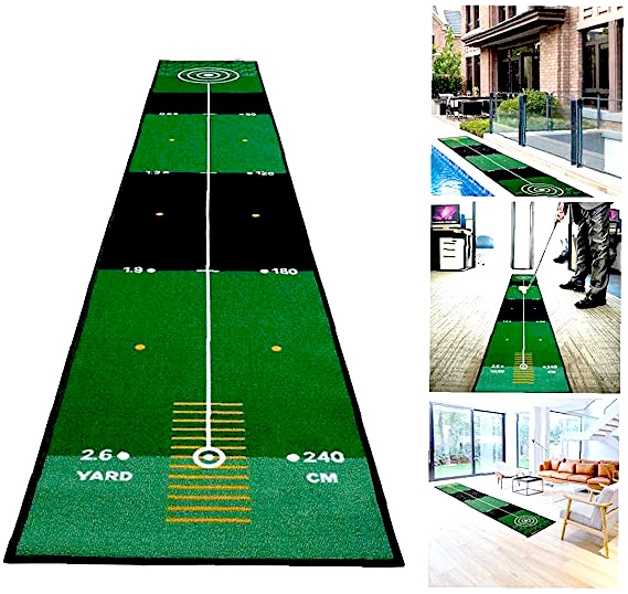 Golf Training Pads - Putting Green Mat/ Indoor Swing Hitting Practicing, Washable Carpet