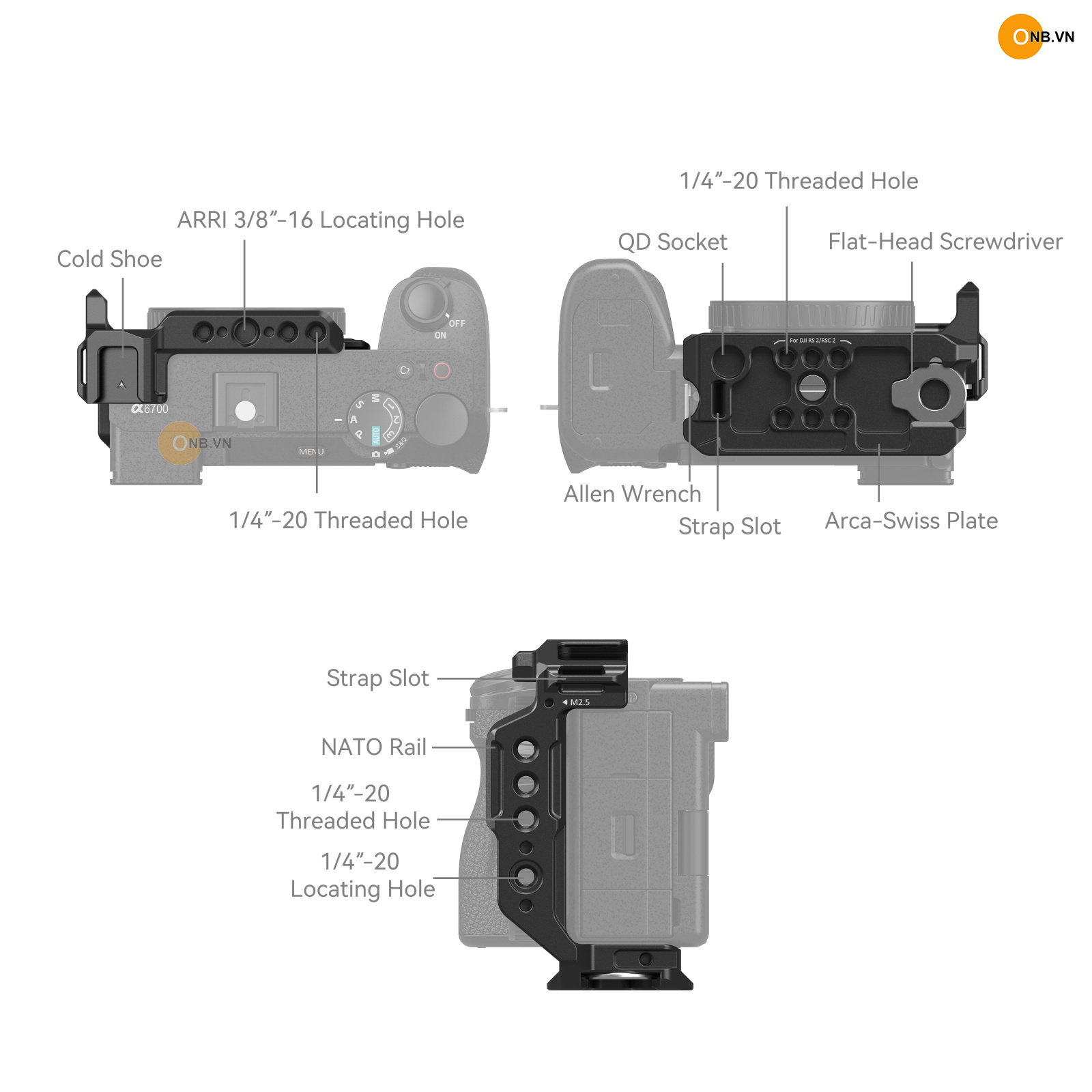 SmallRig Half Cage Sony Alpha a6700 a6600 a6500 a6400 a6300 4337