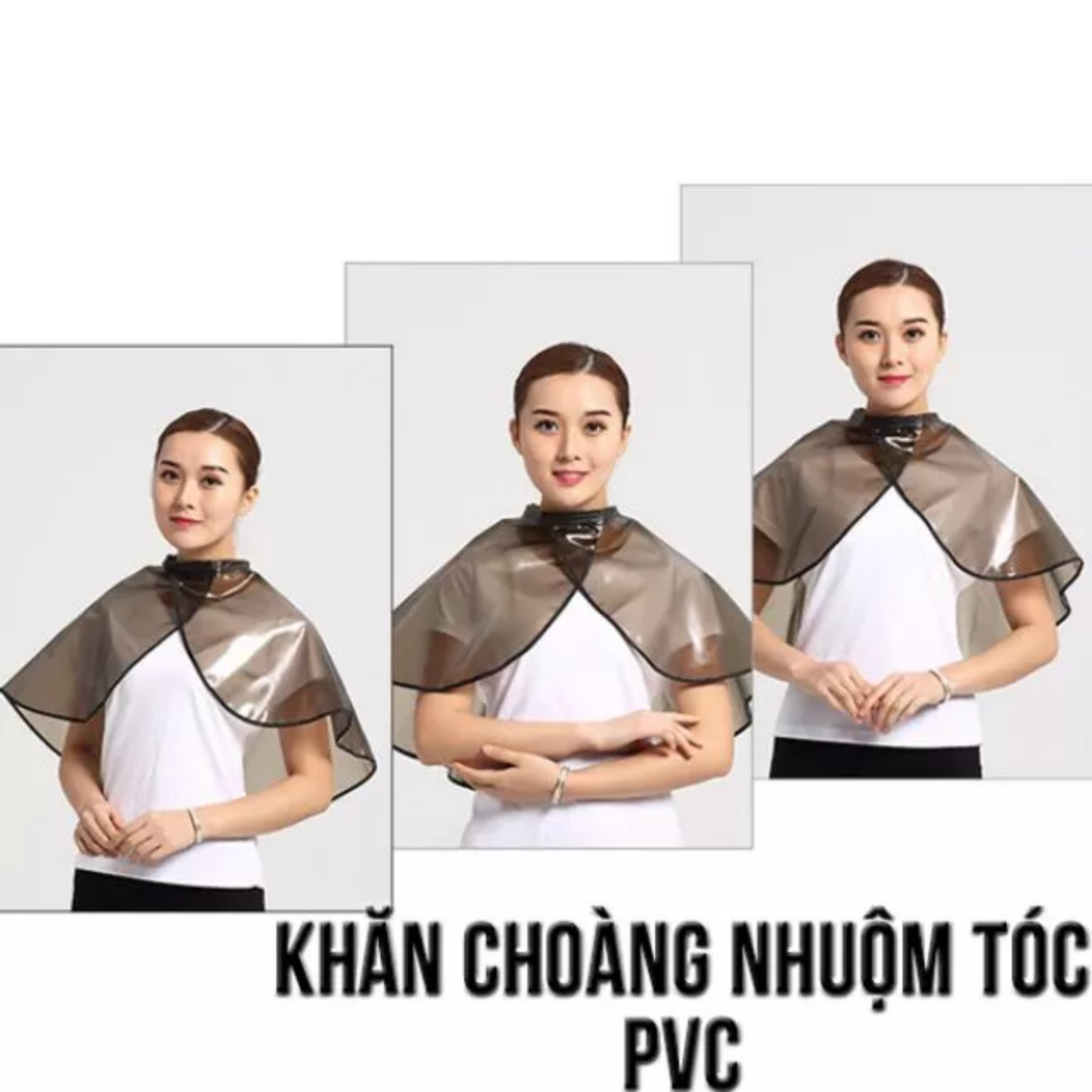 bạt hóa chất, áo choàng nhuộm tóc, bạt nhuộm tóc dùng nhiều lần Az008 (XÁM)
