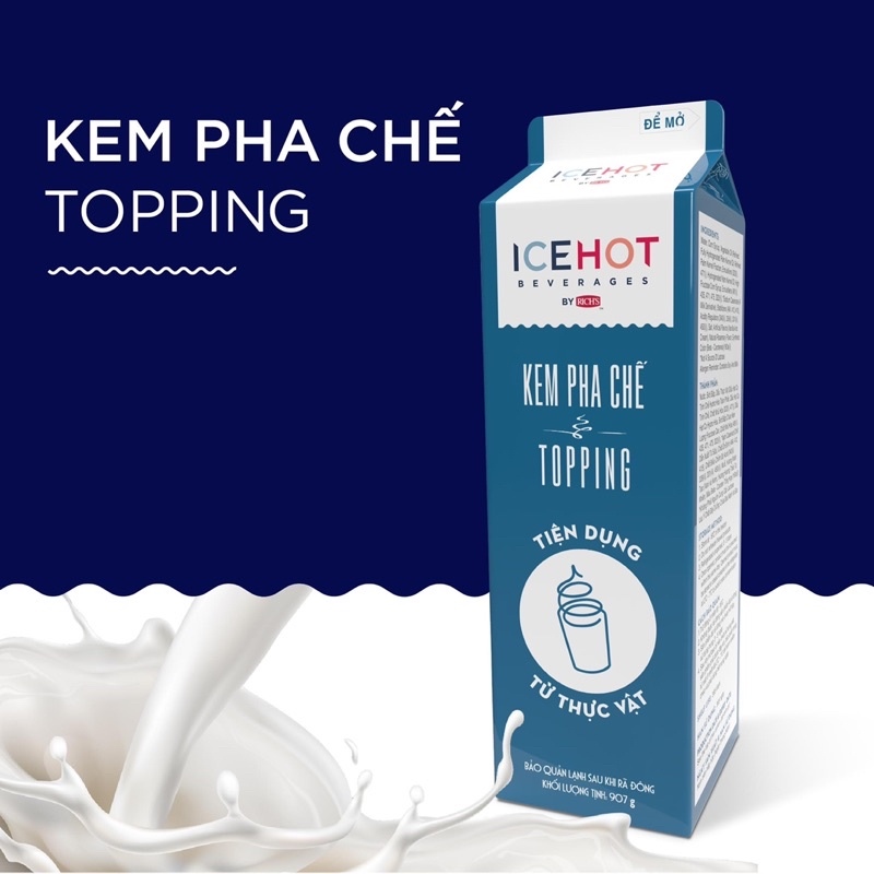 ▧ Kem pha chế Rich’s ICEHOT TOPPING chuyên làm bông kem