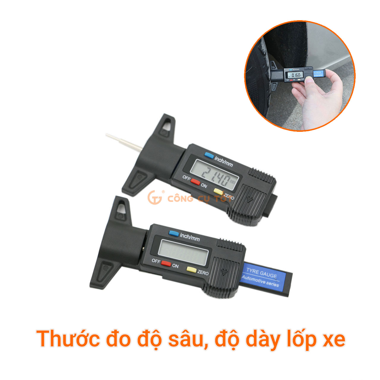 Thước đo độ mòn lốp xe, độ sâu rãnh lốp xe
