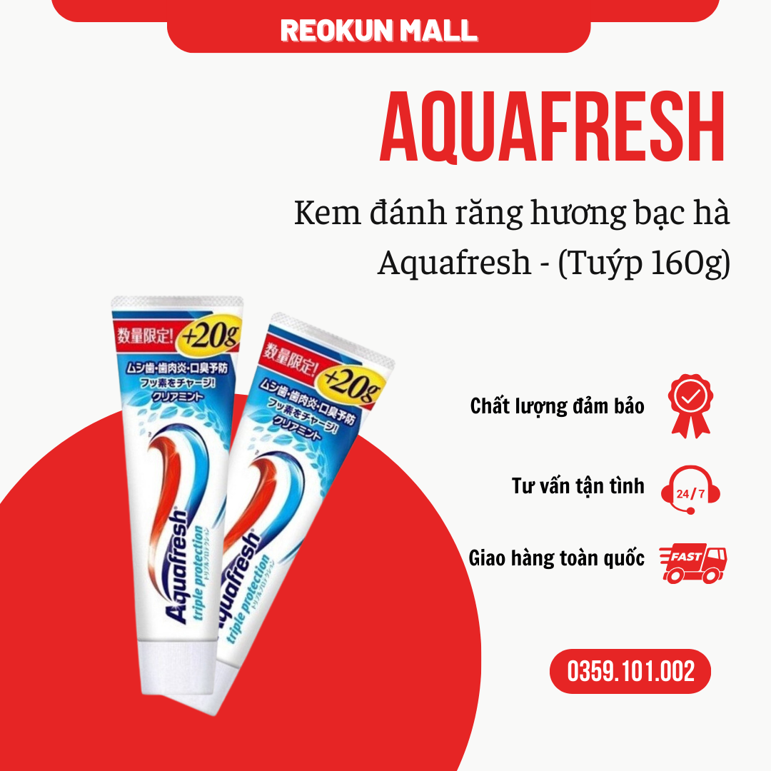 Kem đánh răng Aquafresh hương bạc hà 160g