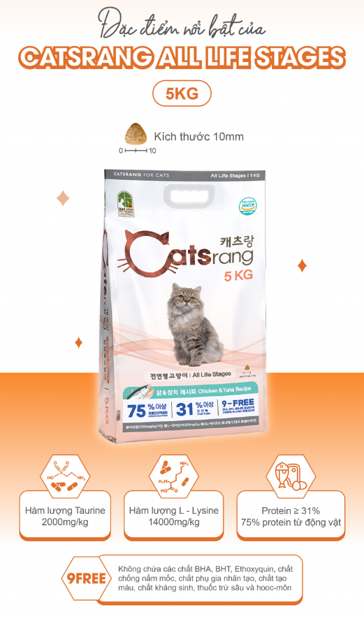 [2kg] Catsrang National Grain Food for Cats of All Ages, 2kg Bag