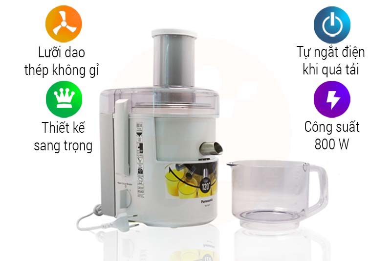 Máy ép trái cây Panasonic (Nhật Bản) MJ-SJ01WRA 800W (Mới 100%, bảo hành chính hãng 12 tháng)
