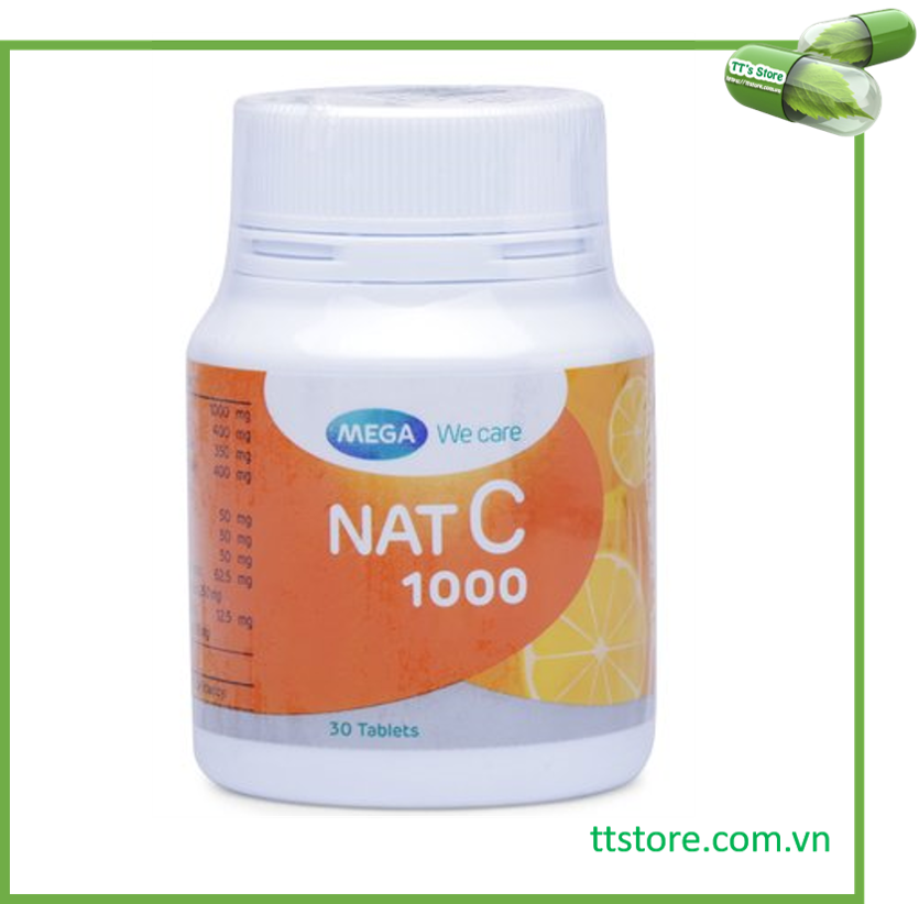 Mega We Care Nat C 1000 (Chai 30-60 viên) - Vitamin C 1000