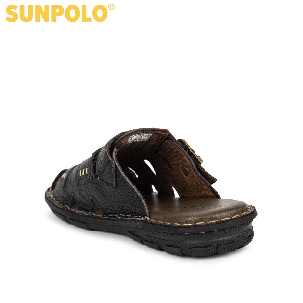 Dép Nam Bít Mũi Da Bò SUNPOLO ABI011 (Đen, Nâu)