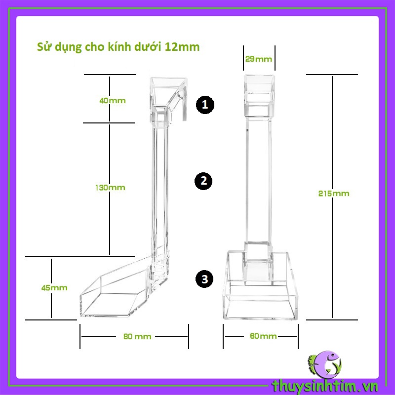 Bộ Ống Acrylic Đựng Thức Ăn Cho Cá Tép Cảnh
