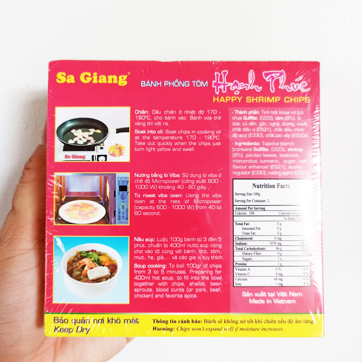 Bánh Phồng Tôm Hạnh Phúc Sa Giang 200gr