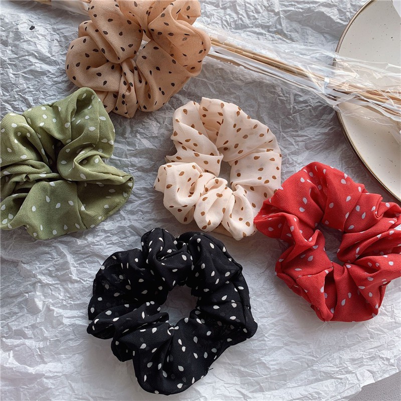 Buộc tóc scrunchies Buộc tóc chấm bi 1021N -HD365