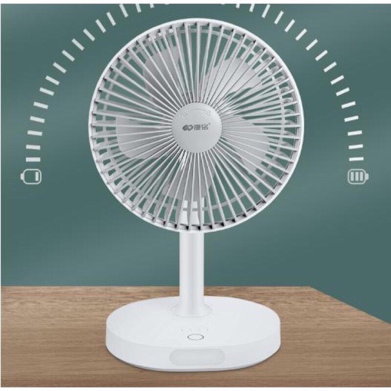 Quạt Tích Điện Để Bàn Mini Super Fan Gấp Gọn Có Thể Kéo Dài 3 Tốc Độ Gió Xoay 360 Cổng Sạc Usb Tiện Dụng, Bảo Hành 12 Tháng