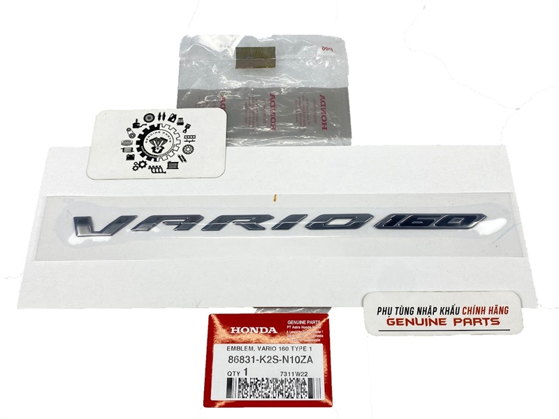 Tem chữ nổi vario 160 2022 chính hãng honda indonesia 86831k2sn10za
