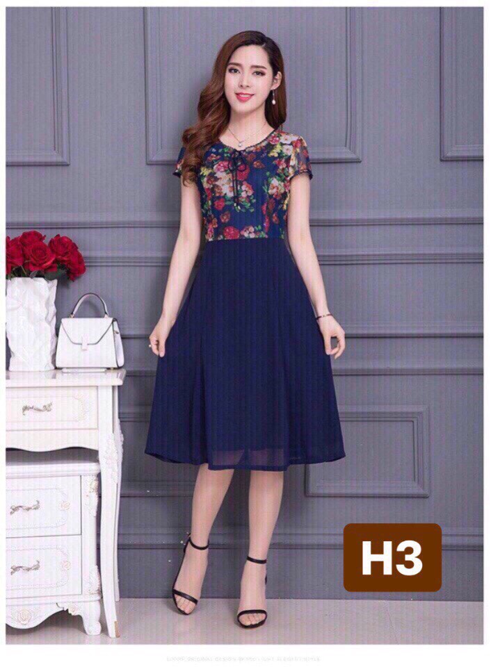 [Hot Hot] Đầm Lụa Quảng Châu Cao Cấp Hàng Nhập Bán Cực Chạy - H3