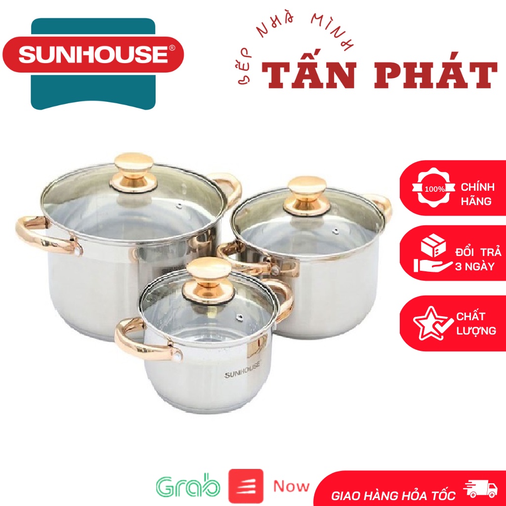 Bộ 3 Nồi 5 Đáy Sunhouse SH781