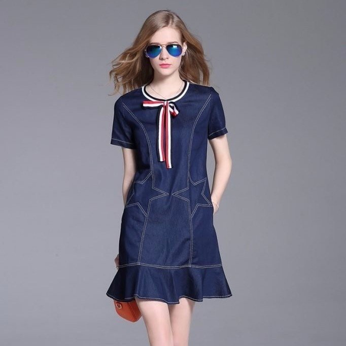 ĐẦM JEAN HÌNH NGÔI SAO CAO CẤP BEYEU1688 - BY1038
