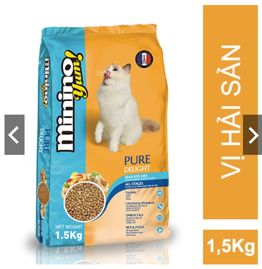 COMBO 4 loại thức ăn hạt cho mèo (Minino, Meo, Minino Yum, Hello Cat)