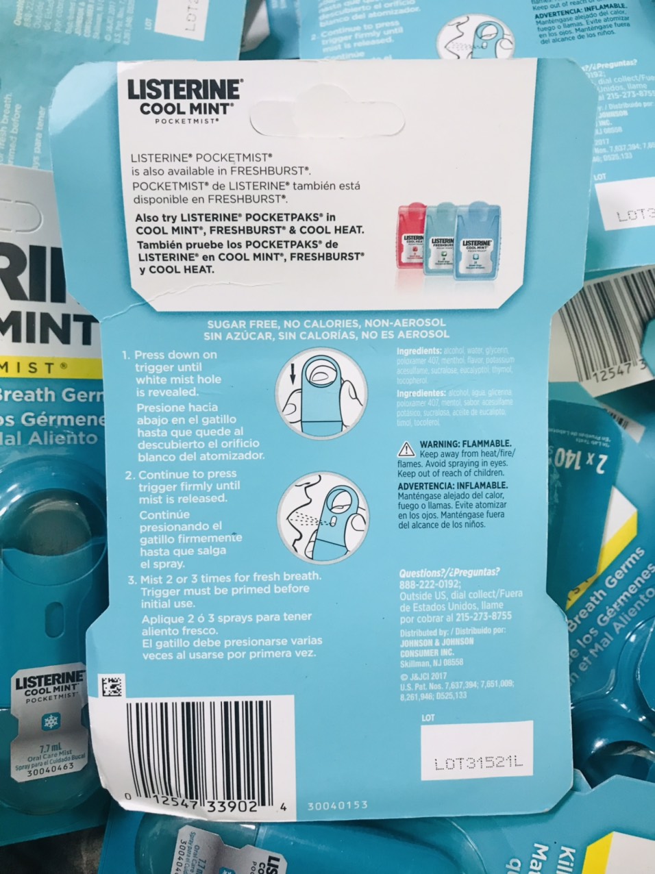 Xịt diệt khuẩn và thơm miệng Listerine Cool Mint