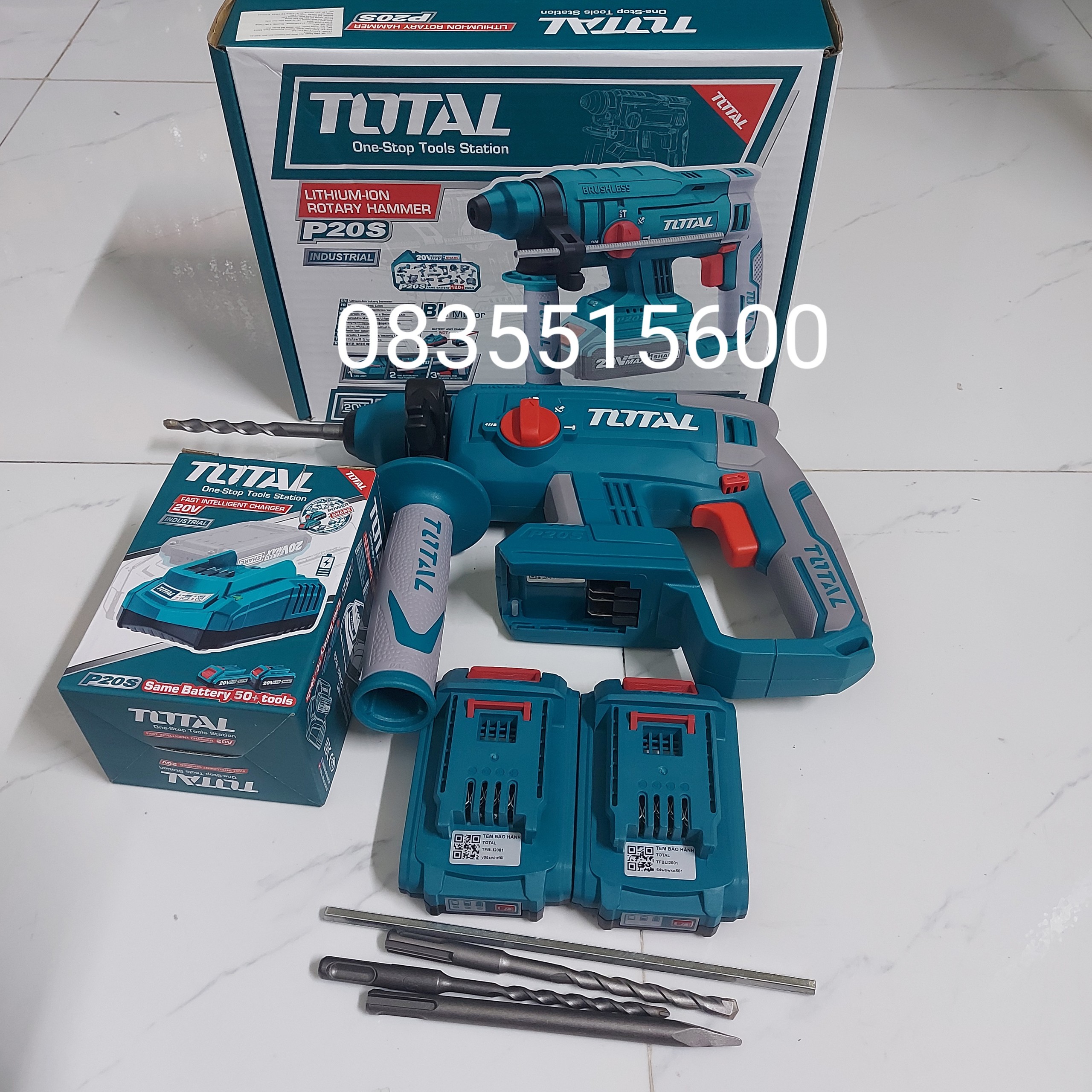 MÁY KHOAN ĐỤC BÊ TÔNG 20V TOTAL TRHLI2201