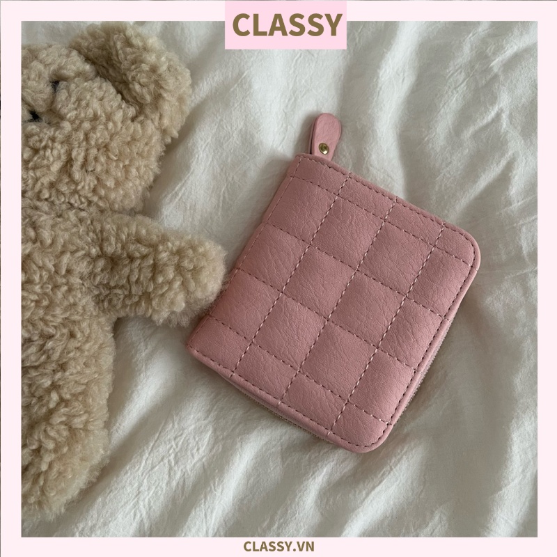 Classy Ví nữ ngắn mini cầm tay da PU cao cấp T1165