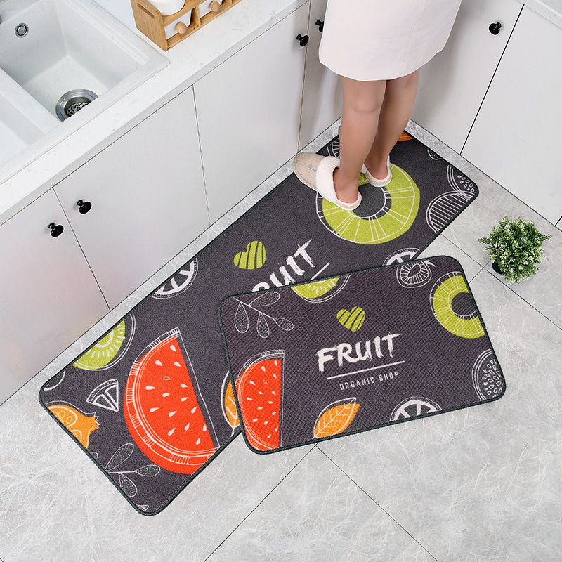 Set 2 Thảm Bếp Sợi Len Đế Cao Su Chống Trượt Cao cấp