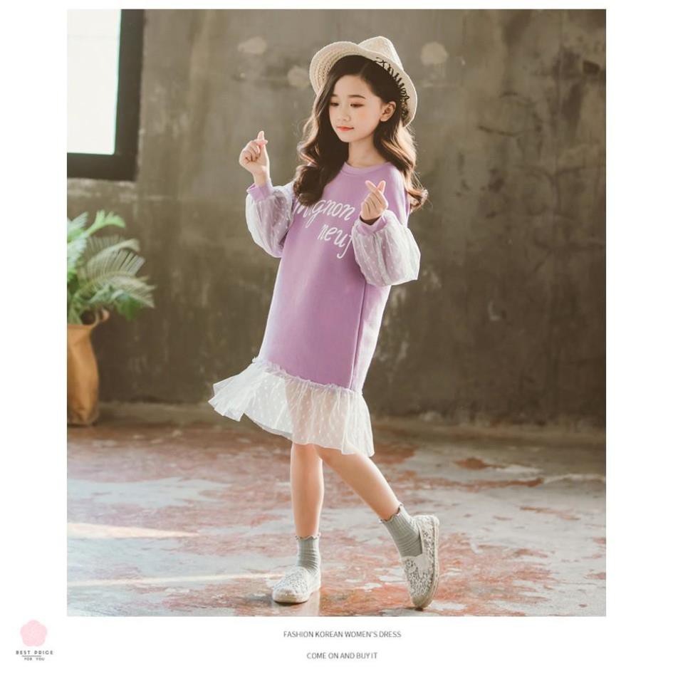 Đầm Bé Gái 11 Tuổi (3-12 Tuổi) ☑️ Đầm Váy Dài Tay Thời Trang Hàn Quốc Xinh  Xắn Cho Bé - Mixasale