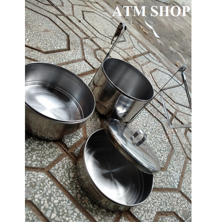 CÀ MÊN INOX 3 NGĂN - CÀ MÊN ĐỰNG CƠM