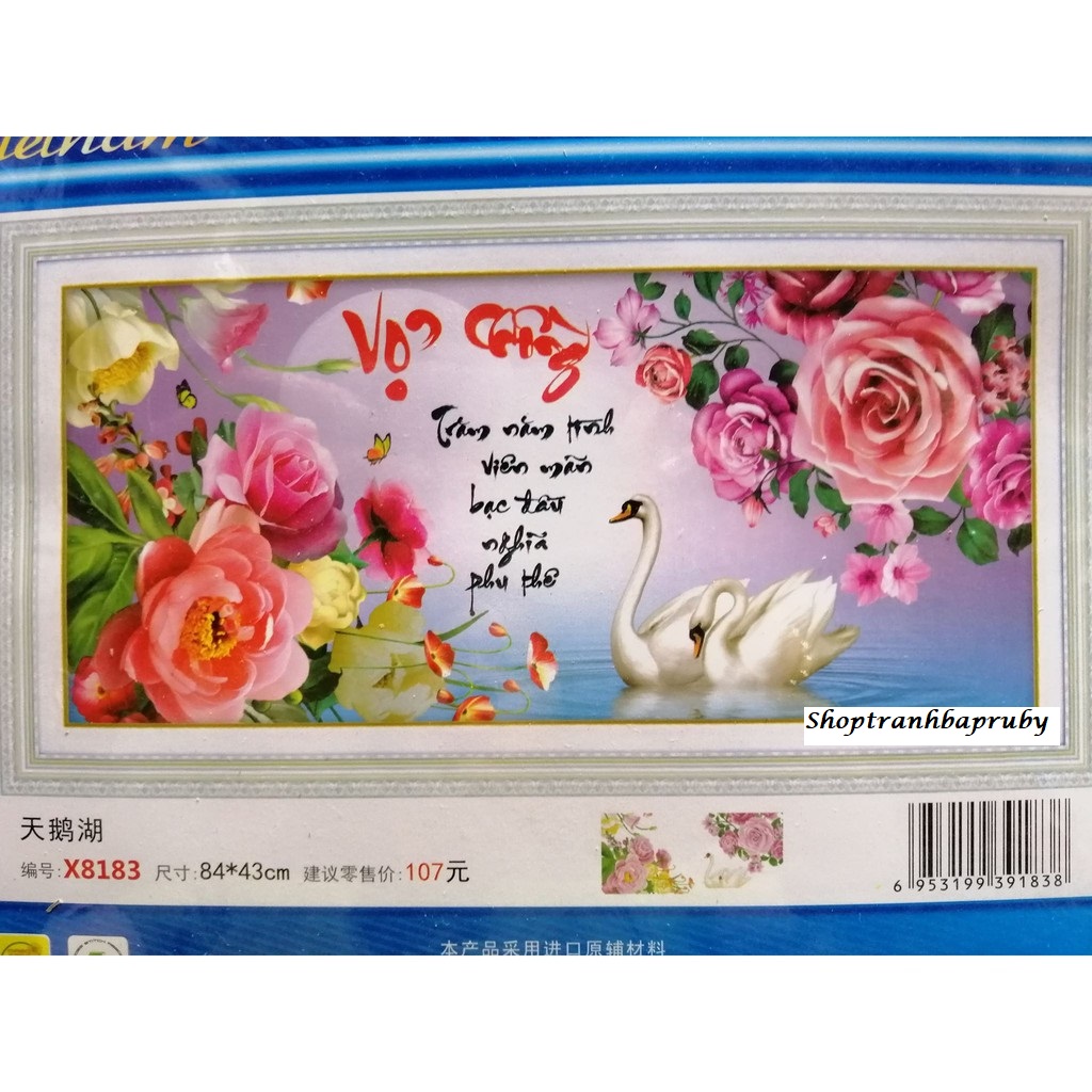 Tranh thêu Vợ Chồng X8183 kích thước 84 x 43cm