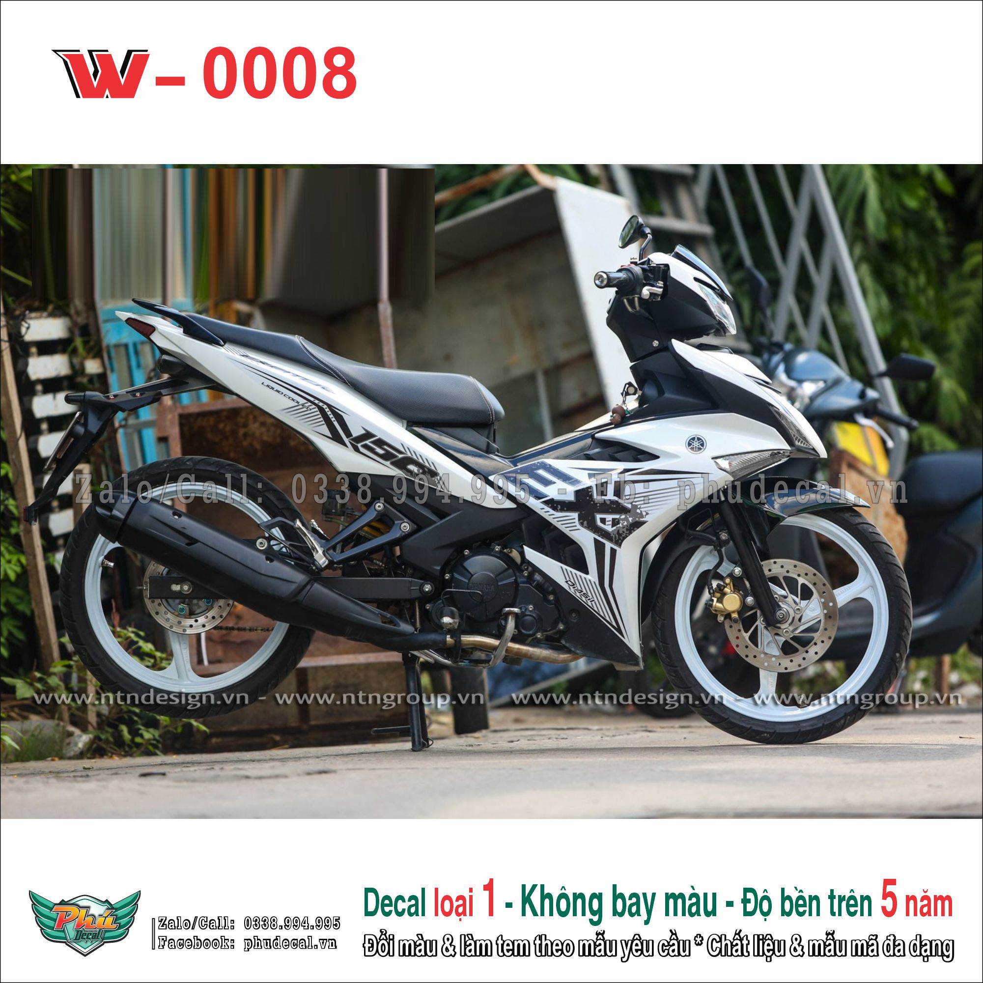 Tem rời Exciter 150 Trắng đen Ex (13)