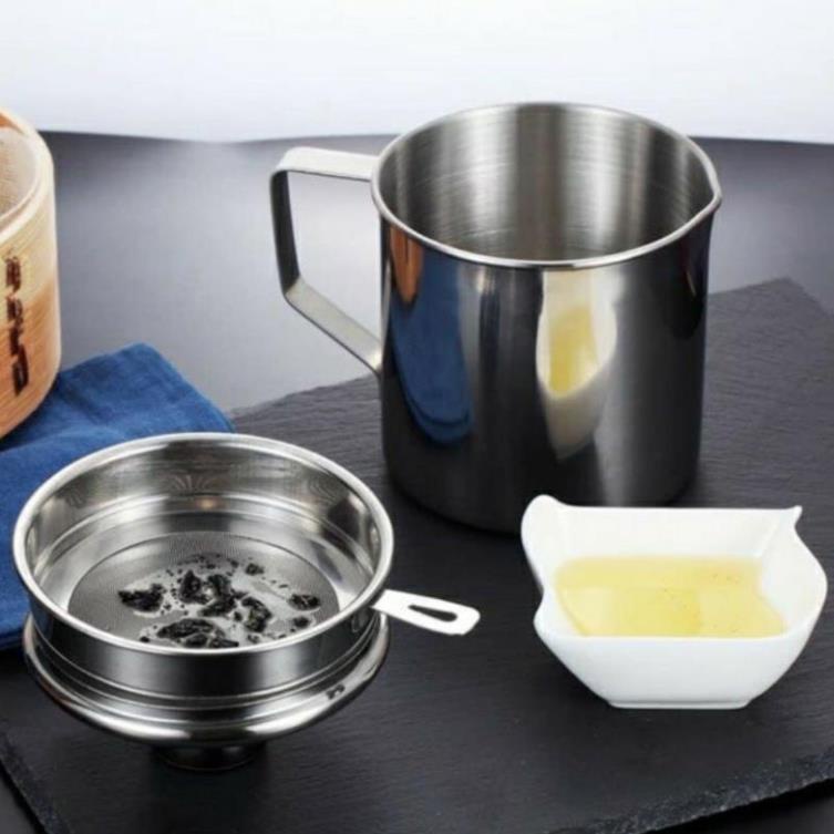 Ca lọc cặn dầu ăn,mỡ inox 304 1,2 lít0