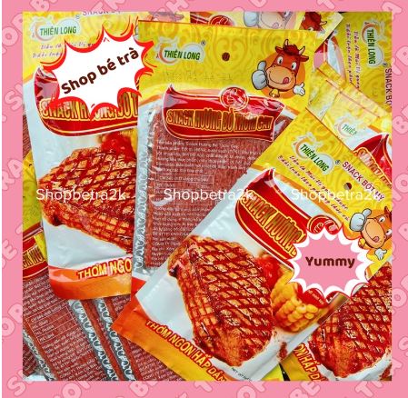 Gói snack bò thơm cayTrở về tuổi thơ với món bò miếng cay cay