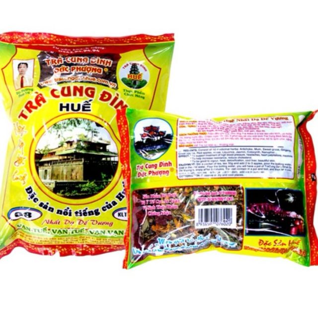 3 gói x 500g Trà cung đình Huế G8 ( ĐẶC SẢN HUẾ , Đức Phượng chính gốc tổng cộng 1,5 kg )