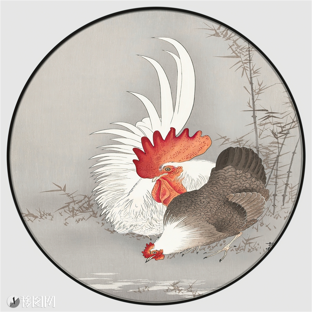 Tranh hình tròn treo tường phủ bóng laminate cao cấp VTC Đàn gà sung túc TRON-001-tc3 nhiều mẫu