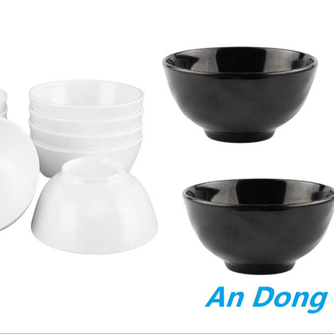 Chén Cơm Melamine Màu , Màu Trắng, Màu Nâu