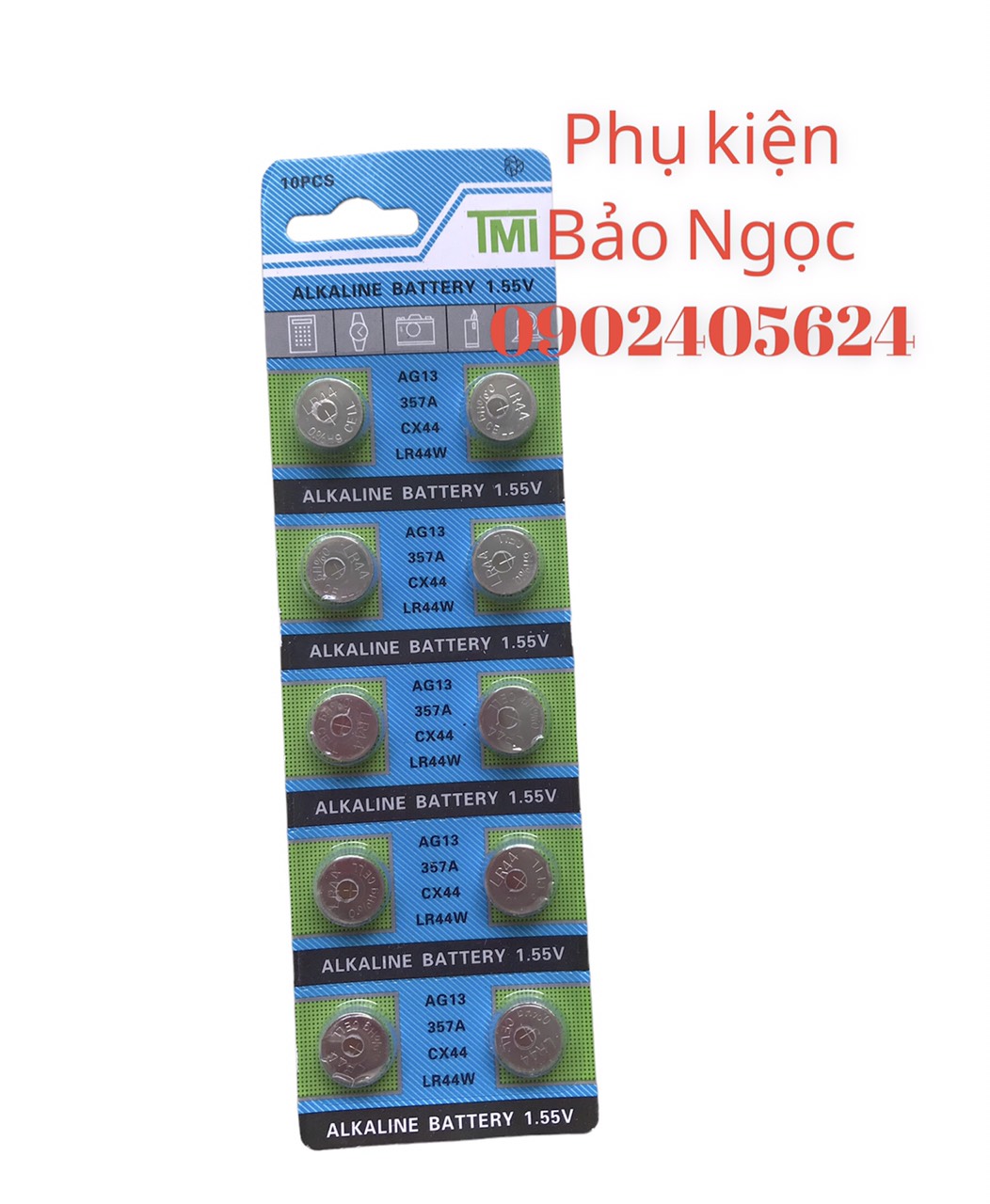 Combo 5 vỉ  pin Soda  LR44, A76, AG13 LR44 A13
