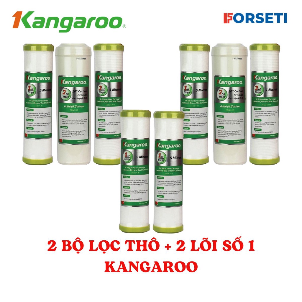 Combo 3 bộ lọc thô 123 + 3 lõi số 1 cho máy Kangaroo